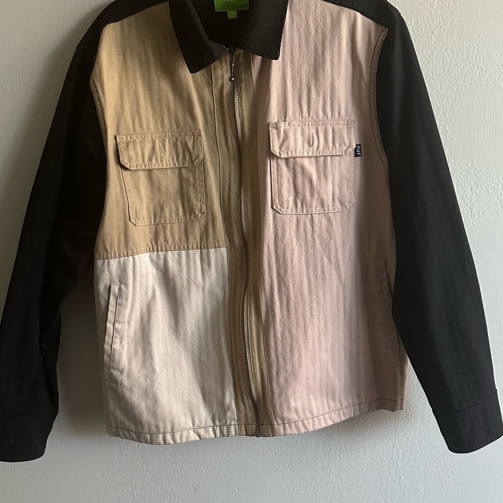 HUF Men's Black and Tan Colorblock Jacket